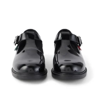 Zapatos de piel con barra en T Lach para mujer joven, color negro