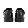 Zapatos de piel con barra en T Lach para mujer joven, color negro