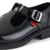 Zapatos de piel con barra en T Lach para mujer joven, color negro