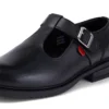 Zapatos de piel con barra en T Lach para mujer joven, color negro