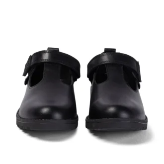 Zapatos de piel con barra en T Lachly para niñas, color negro