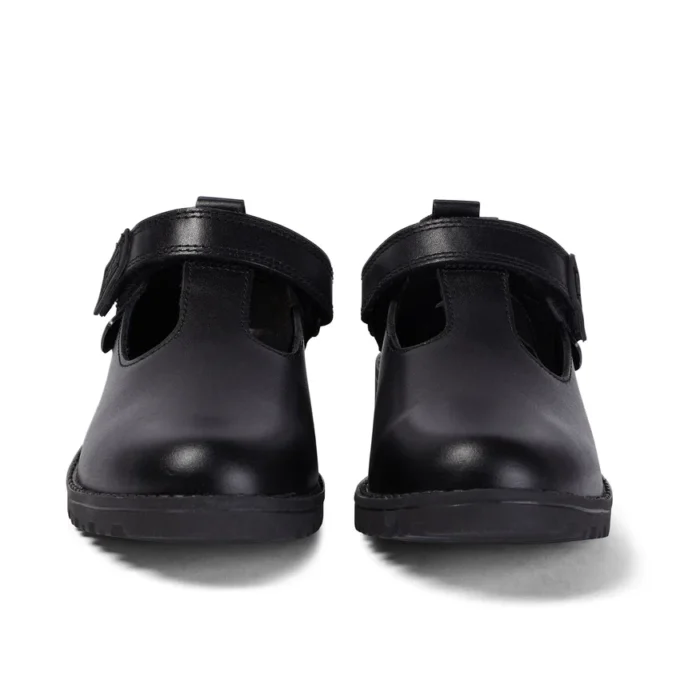 Zapatos de piel con barra en T Lachly para niñas, color negro