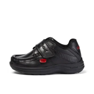 Zapatos de piel Reasan Strap para niño, negros