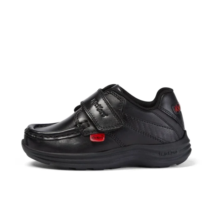 Zapatos de piel Reasan Strap para niño, negros