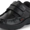 Zapatos de piel Reasan Twin Vel para niño pequeño, color negro