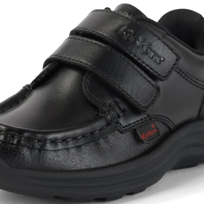 Zapatos de piel Reasan Twin Vel para niño pequeño, color negro