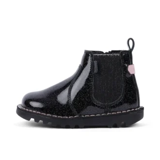Zapatos Kick Chelsea Galactic de piel para niña, en negro