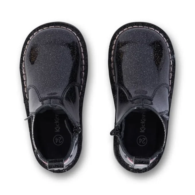 Zapatos Kick Chelsea Galactic de piel para niña, en negro