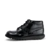 Zapatos Kick Hi de piel alternativa charol para mujer joven, negros