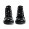 Zapatos Kick Hi de piel alternativa charol para mujer joven, negros