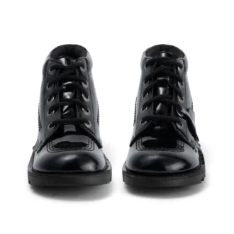 Zapatos Kick Hi de piel alternativa charol para mujer joven, negros