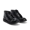 Zapatos Kick Hi de piel alternativa charol para mujer joven, negros
