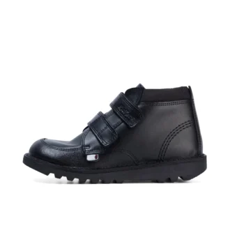 Zapatos Kick Hi Scuff de piel para niño, color negro