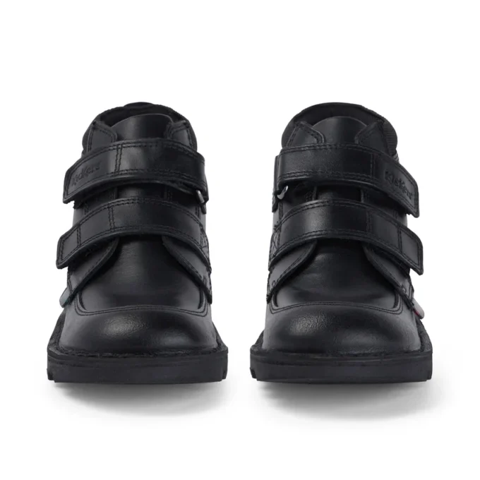 Zapatos Kick Hi Scuff de piel para niño, color negro