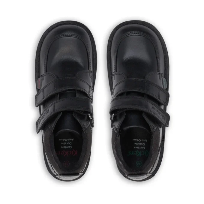 Zapatos Kick Hi Scuff de piel para niño, color negro