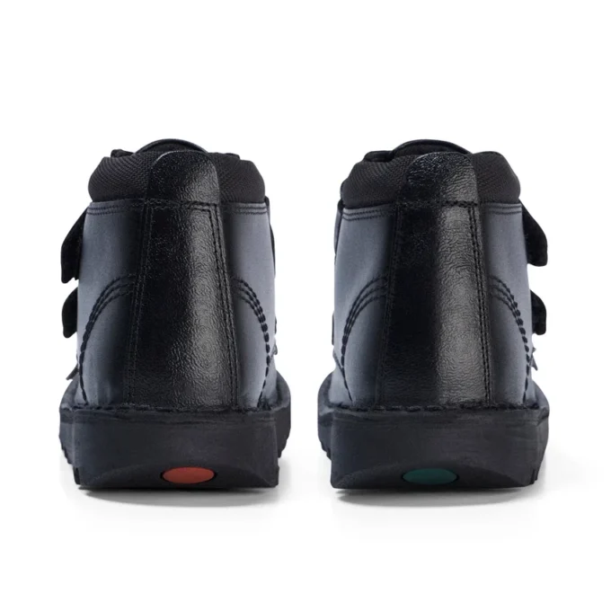 Zapatos Kick Hi Scuff de piel para niño, color negro
