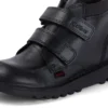 Zapatos Kick Hi Scuff de piel para niño, color negro