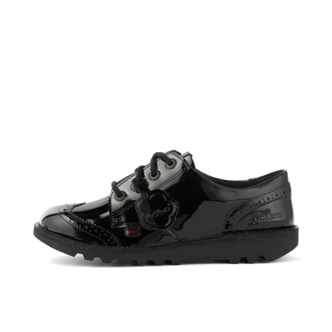 Zapatos Kick Lo Brogue de charol negro para niñas