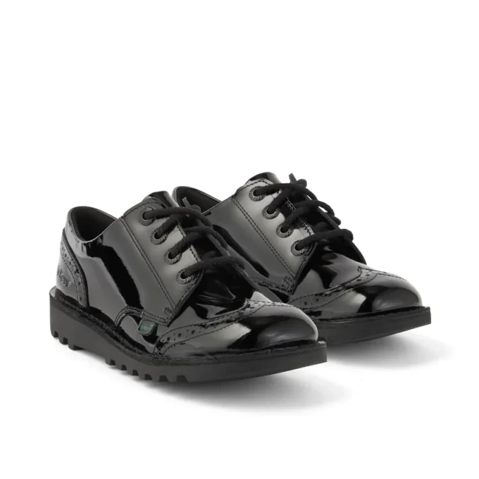 Zapatos Kick Lo Brogue de charol negro para niñas