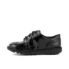 Zapatos Kick Lo para mujer joven, estilo brogue, de charol negro
