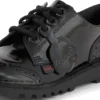 Zapatos Kick Lo para mujer joven, estilo brogue, de charol negro