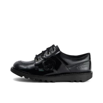Zapatos Kick Lo para mujer joven, imitación de cuero y charol, negros