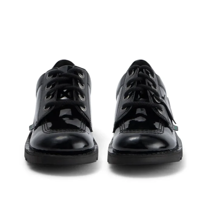 Zapatos Kick Lo para mujer joven, imitación de cuero y charol, negros