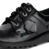 Zapatos Kick Lo para mujer joven, imitación de cuero y charol, negros