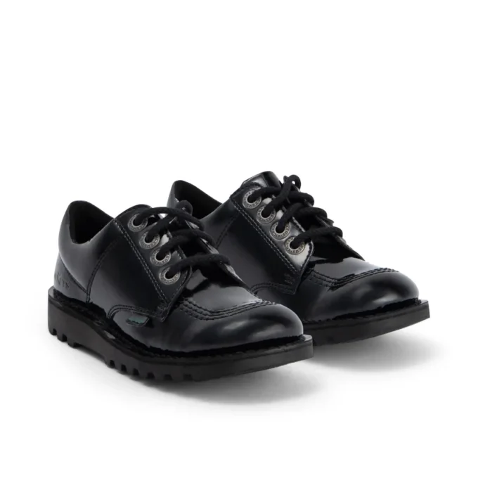 Zapatos Kick Lo para niña, en piel sintética con efecto charol, color negro