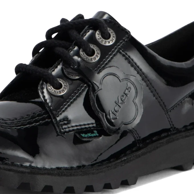 Zapatos Kick Lo para niña, en piel sintética con efecto charol, color negro