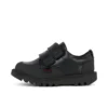 Zapatos Kick Scuff Twin de piel para niño pequeño, negros