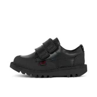 Zapatos Kick Scuff Twin de piel para niño pequeño, negros