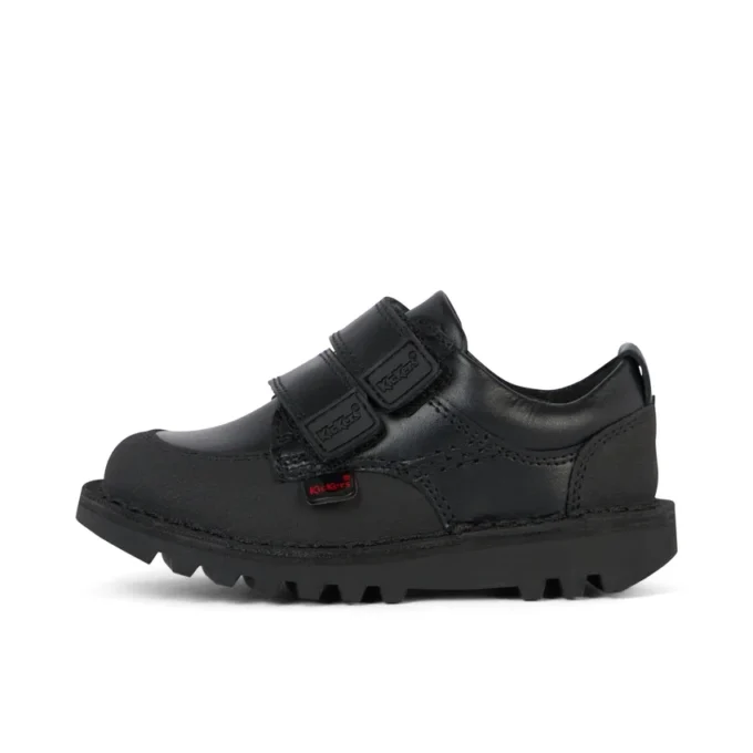 Zapatos Kick Scuff Twin de piel para niño pequeño, negros
