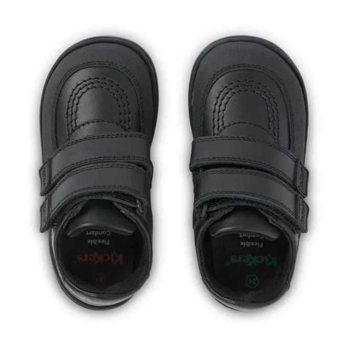 Zapatos Kick Scuff Twin de piel para niño pequeño, negros