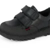 Zapatos Kick Scuff Twin de piel para niño pequeño, negros