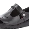 Zapatos Kick T-Bar Bloom de charol negro para niñas