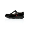 Zapatos Kick T-Bar de charol negro para niñas