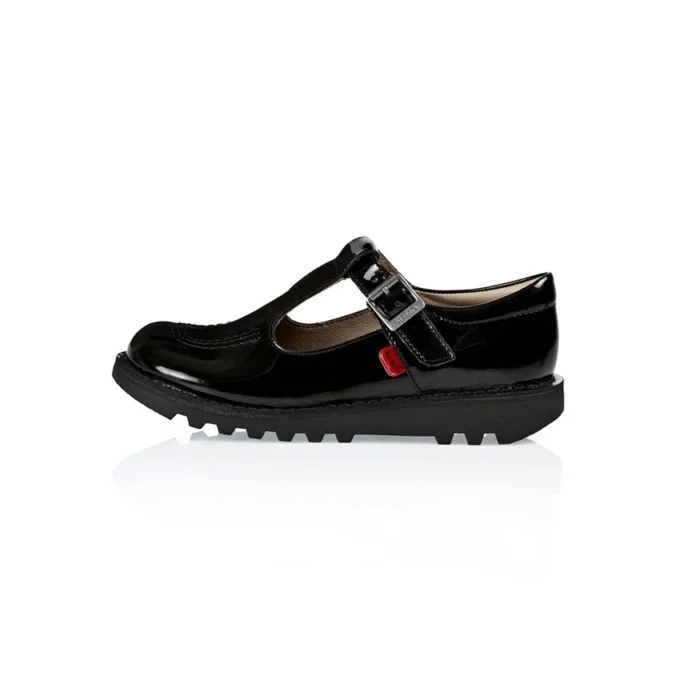 Zapatos Kick T-Bar de charol negro para niñas