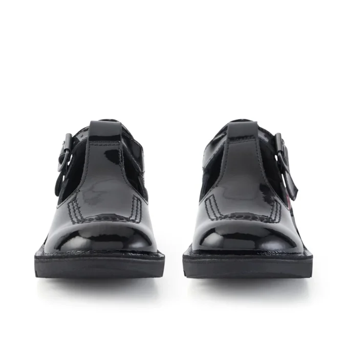 Zapatos Kick T-Bar de charol negro para niñas