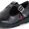 Zapatos Kick T-Bar de charol negro para niñas