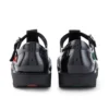 Zapatos Kick T-Bar de charol para mujer joven, color negro