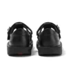 Zapatos Kick T-Bar de piel negra con velcro para niñas pequeñas