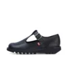 Zapatos Kick T-Bar de piel para mujer, color negro
