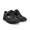 Zapatos Kick T-Bar de piel para mujer, color negro