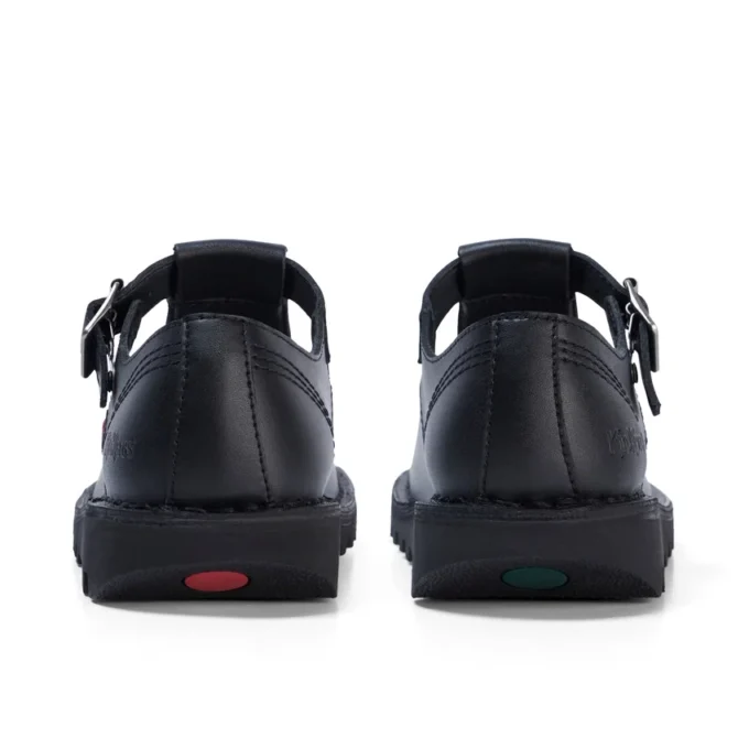 Zapatos Kick T-Bar de piel para mujer, color negro