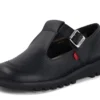 Zapatos Kick T-Bar de piel para mujer, color negro