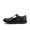 Zapatos Kick T-Bar de piel para mujer joven, color negro