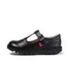Zapatos Kick T-Bar de piel para niñas, color negro