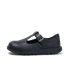 Zapatos Kick T-Bar de piel sintética para niñas, color negro