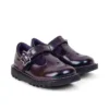 Zapatos Kick T-Bar Galactic de charol morado para niña pequeña
